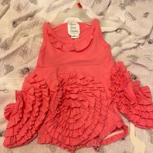 Lemon loves lime layette baby ruffle 0-3 mos